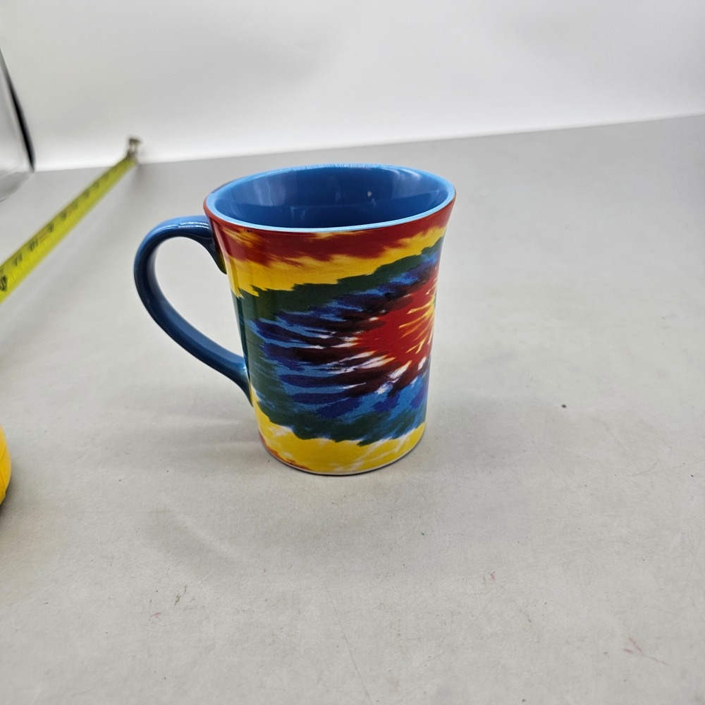 Hersheypark Peace Sign Tie Dye Coffee Mug Blue Interior Souvenir Ceramic Cup